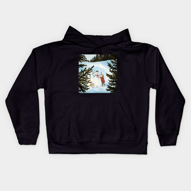 Snowman Kids Hoodie by LUNA